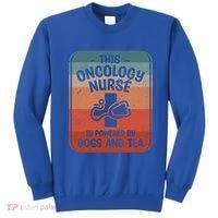 This Oncology Nurse Is Powered By Dogs And Tea Oncologist Cute Gift Sweatshirt thumb 0