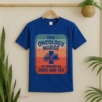 This Oncology Nurse Is Powered By Dogs And Tea Oncologist Cute Gift T-Shirt thumb 2
