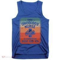 This Oncology Nurse Is Powered By Dogs And Tea Oncologist Cute Gift Tank Top thumb 0