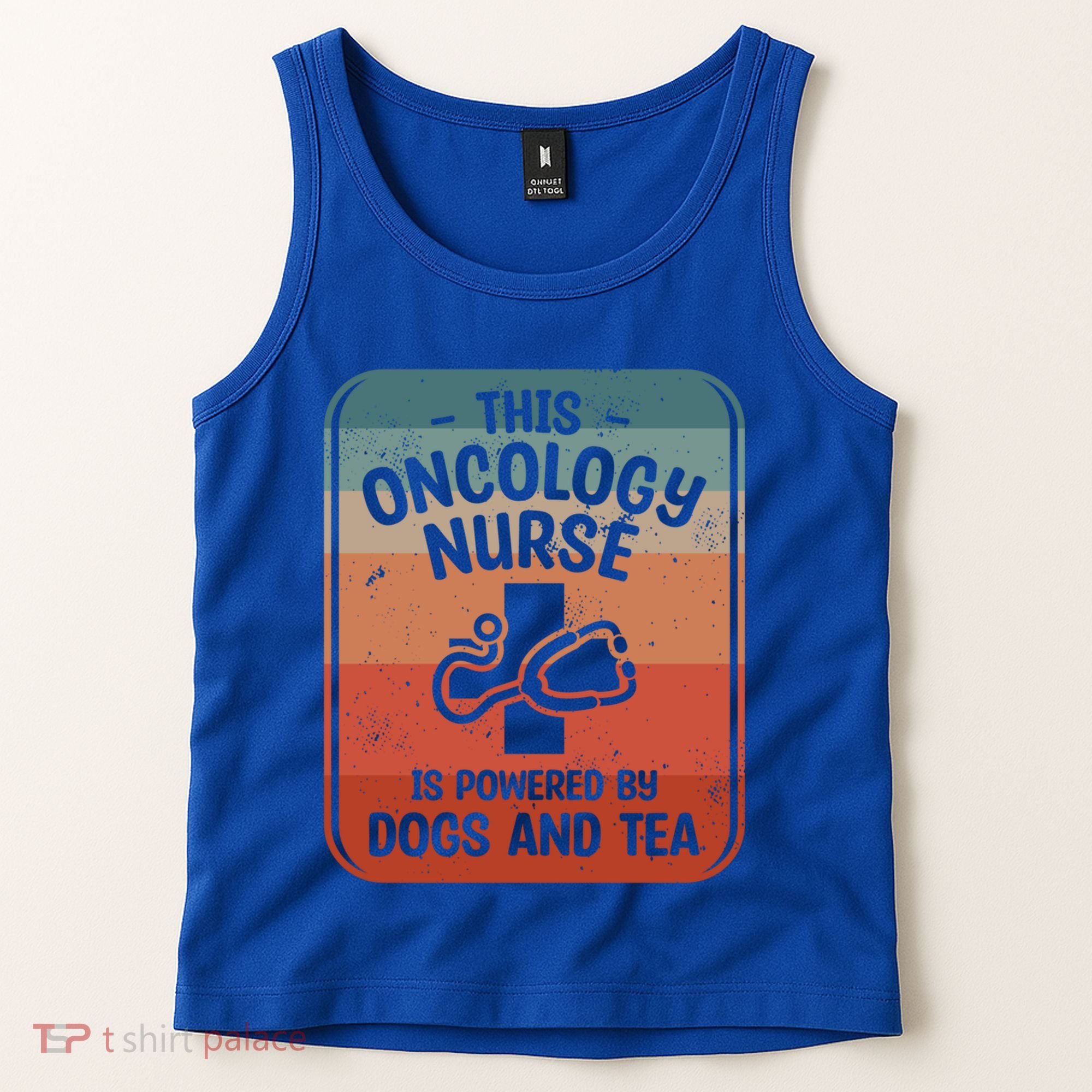 This Oncology Nurse Is Powered By Dogs And Tea Oncologist Cute Gift Tank Top