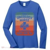 This Oncology Nurse Is Powered By Dogs And Tea Oncologist Cute Gift Women's Long Sleeve Shirt thumb 0