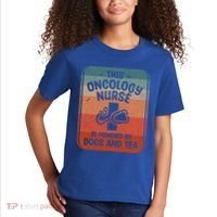 This Oncology Nurse Is Powered By Dogs And Tea Oncologist Cute Gift Kids T-Shirt thumb 2