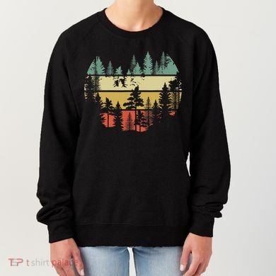 Trees Outdoors Nature Wildlife Retro Forest TShirt Women's Sweatshirt