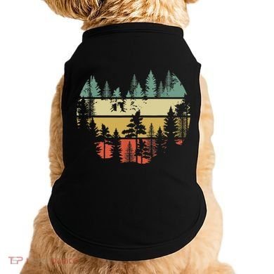 Trees Outdoors Nature Wildlife Retro Forest TShirt Doggie Tank