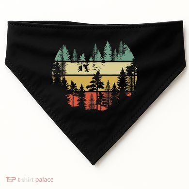 Trees Outdoors Nature Wildlife Retro Forest TShirt USA-Made Doggie Bandana