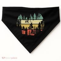 Trees Outdoors Nature Wildlife Retro Forest TShirt USA-Made Doggie Bandana thumb 0