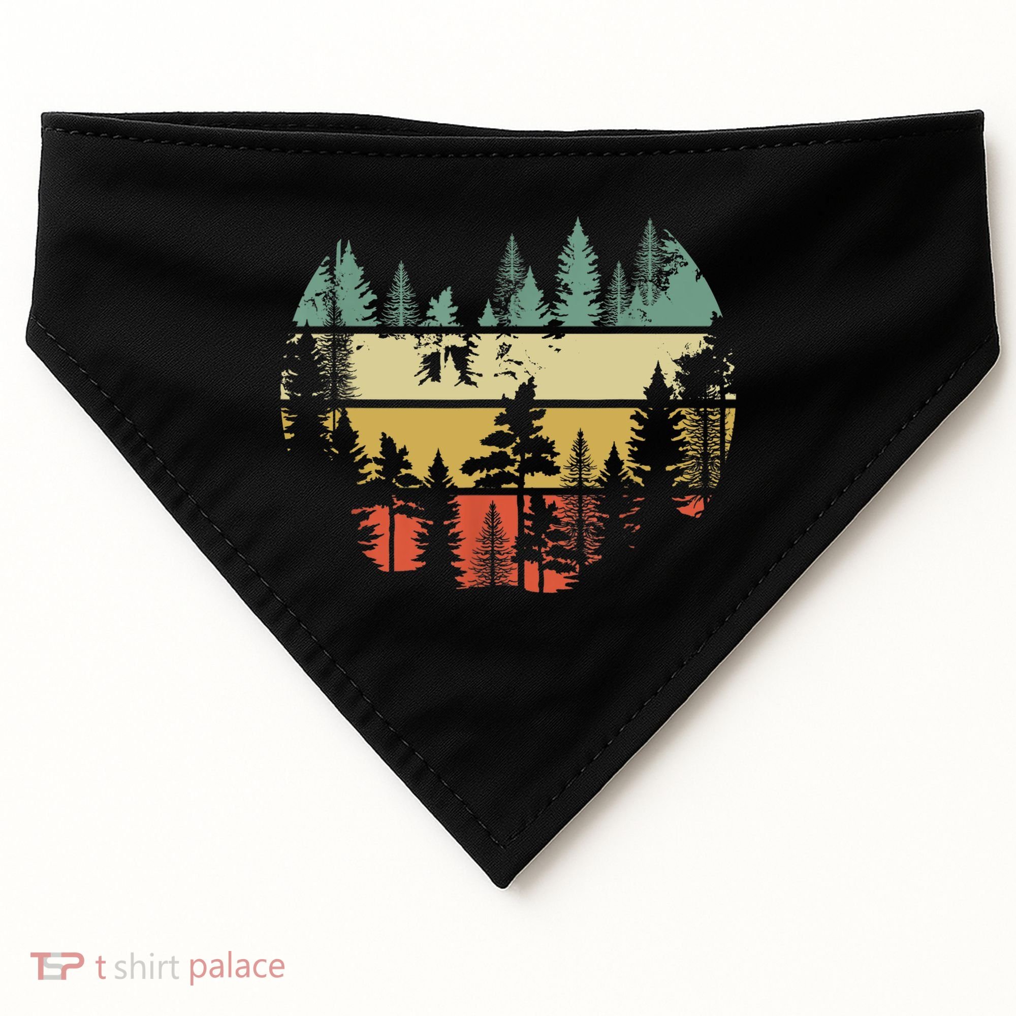 Trees Outdoors Nature Wildlife Retro Forest TShirt USA-Made Doggie Bandana