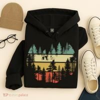 Trees Outdoors Nature Wildlife Retro Forest TShirt Hoodie thumb 4