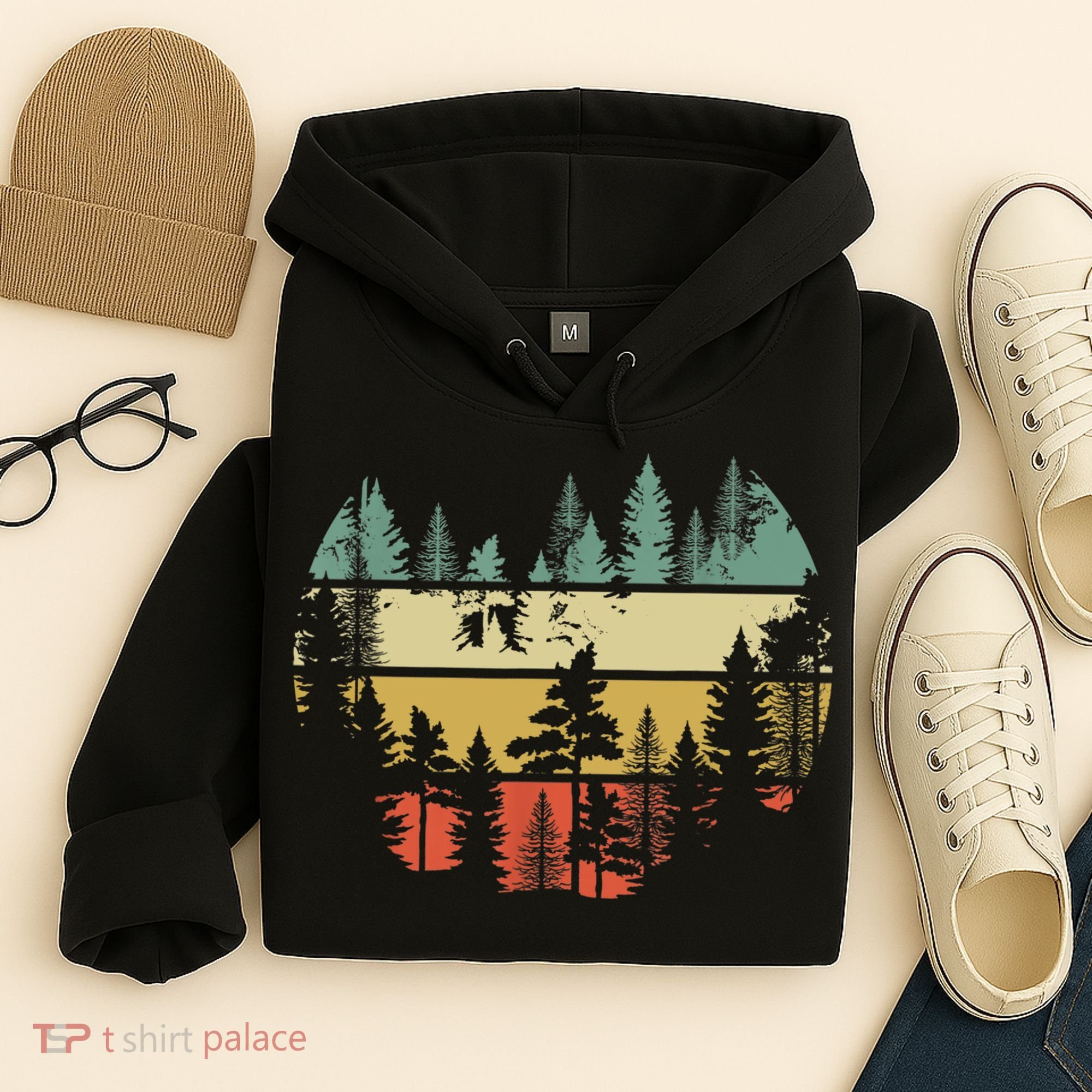 Trees Outdoors Nature Wildlife Retro Forest TShirt Hoodie
