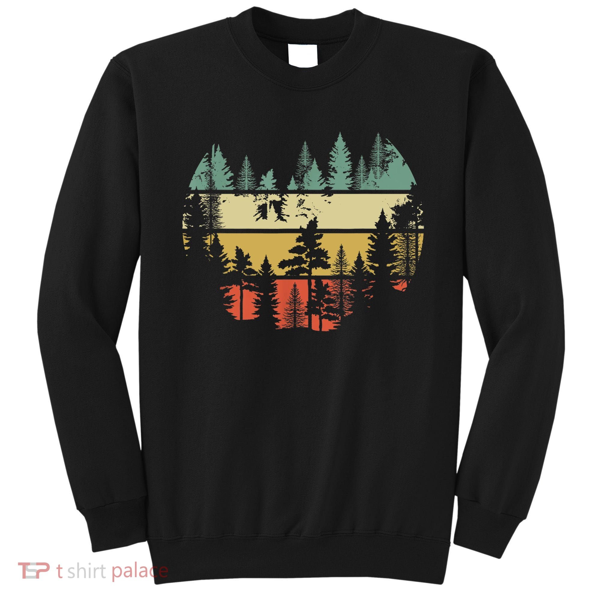 Trees Outdoors Nature Wildlife Retro Forest TShirt Sweatshirt