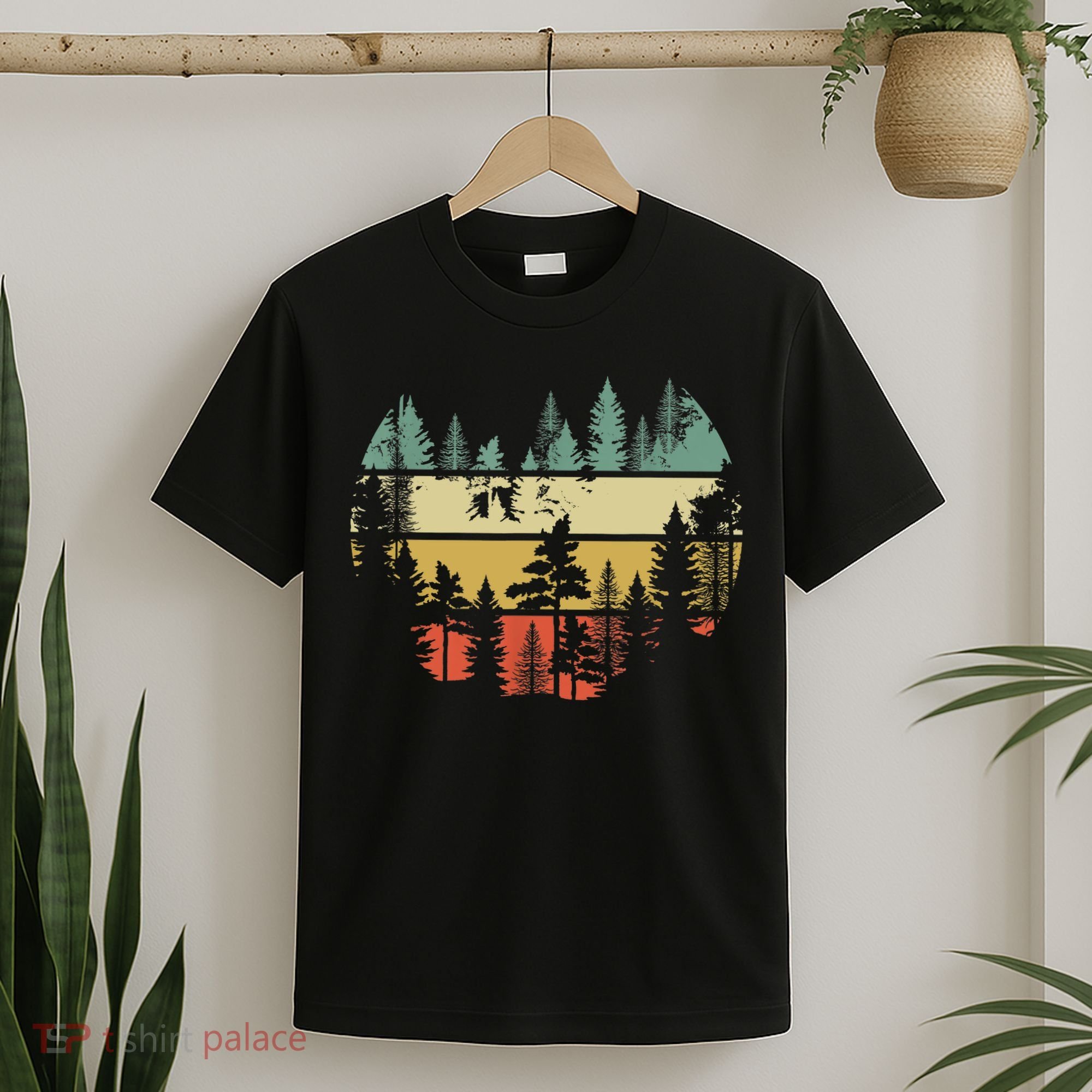 Trees Outdoors Nature Wildlife Retro Forest TShirt T-Shirt
