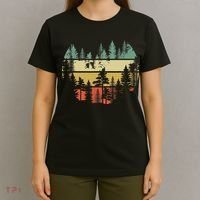 Trees Outdoors Nature Wildlife Retro Forest TShirt T-Shirt thumb 4