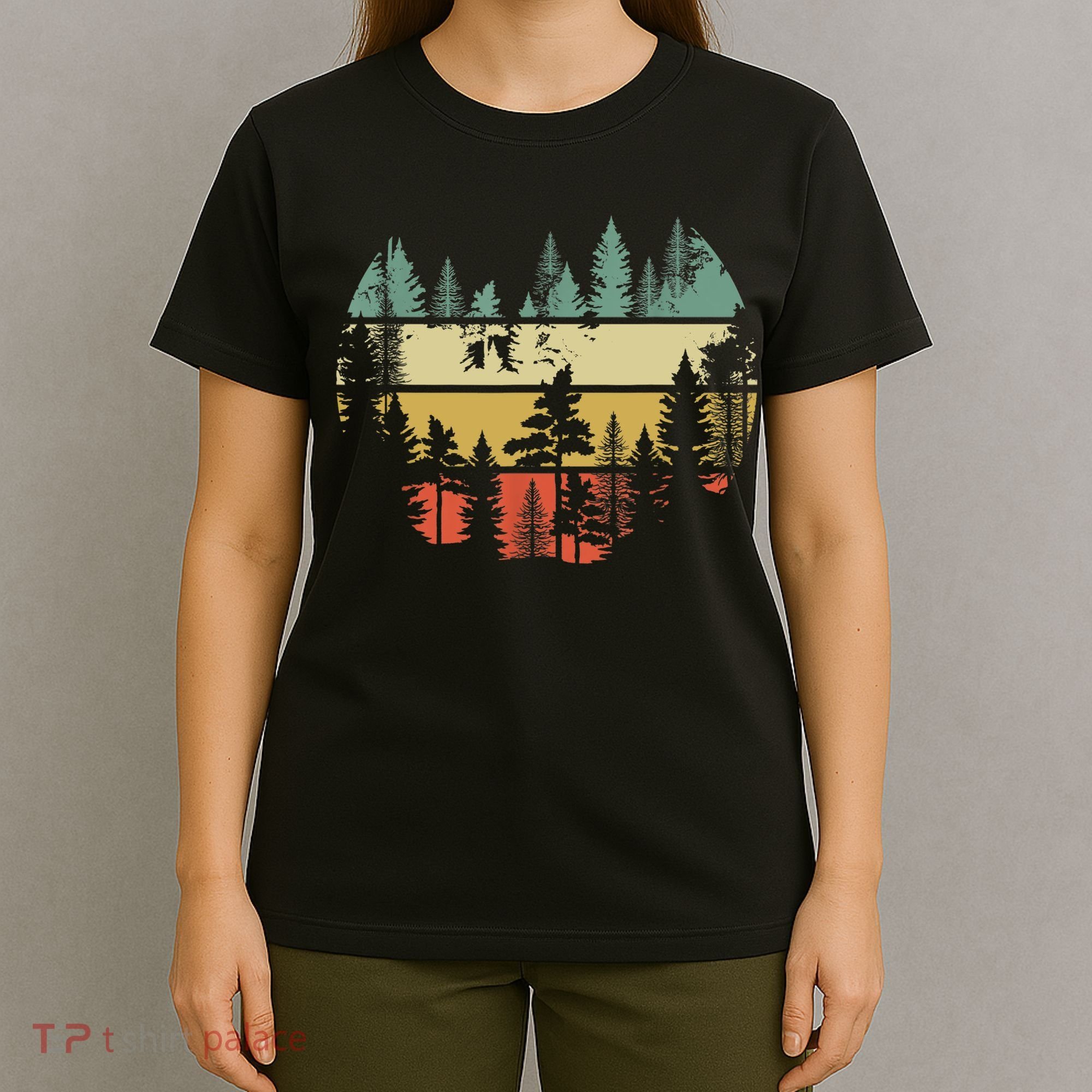 Trees Outdoors Nature Wildlife Retro Forest TShirt T-Shirt