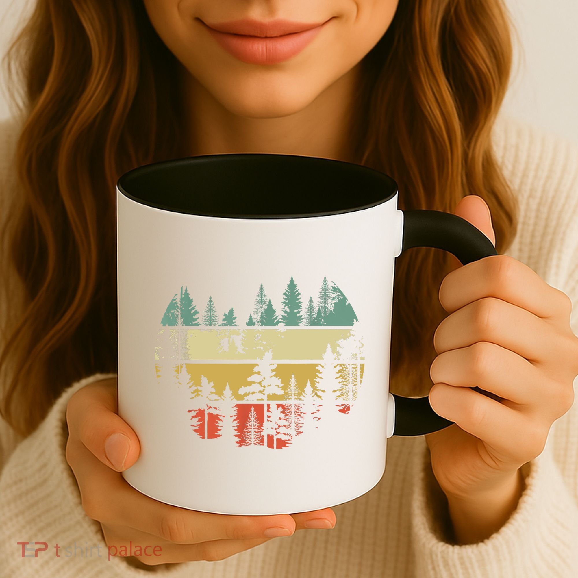 Trees Outdoors Nature Wildlife Retro Forest TShirt Coffee Mug