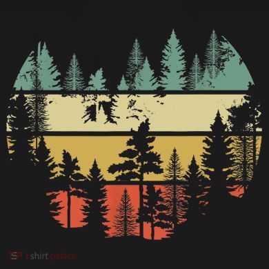 Trees Outdoors Nature Wildlife Retro Forest TShirt Ladies Essential Flowy Tank