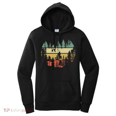 Trees Outdoors Nature Wildlife Retro Forest TShirt Women's Hoodie