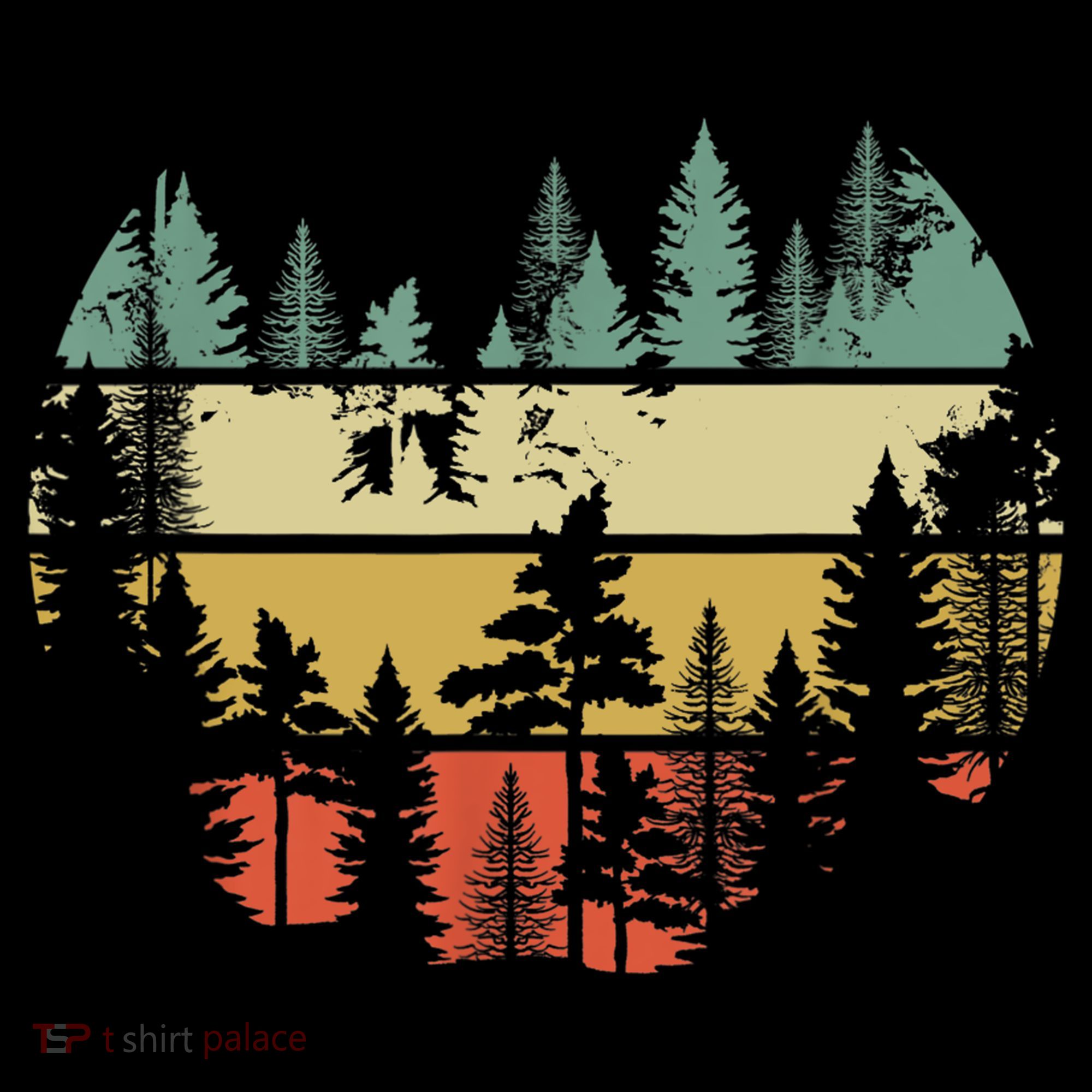 Trees Outdoors Nature Wildlife Retro Forest TShirt Women's Hoodie