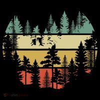 Trees Outdoors Nature Wildlife Retro Forest TShirt Mousepad thumb 1