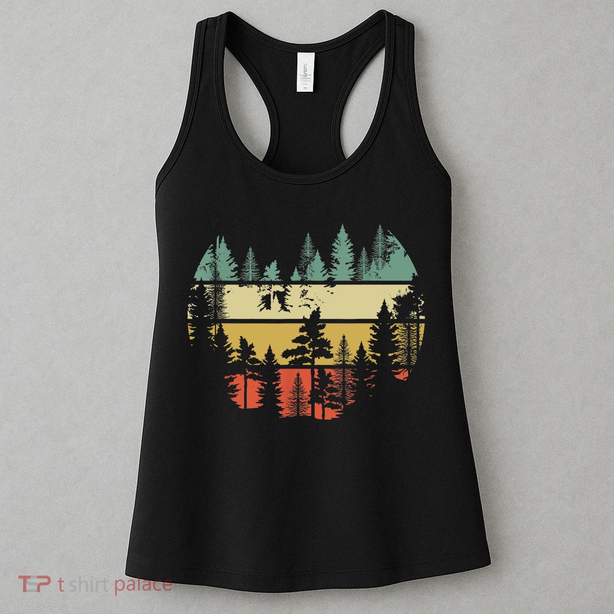 Trees Outdoors Nature Wildlife Retro Forest TShirt Women's Tank Top