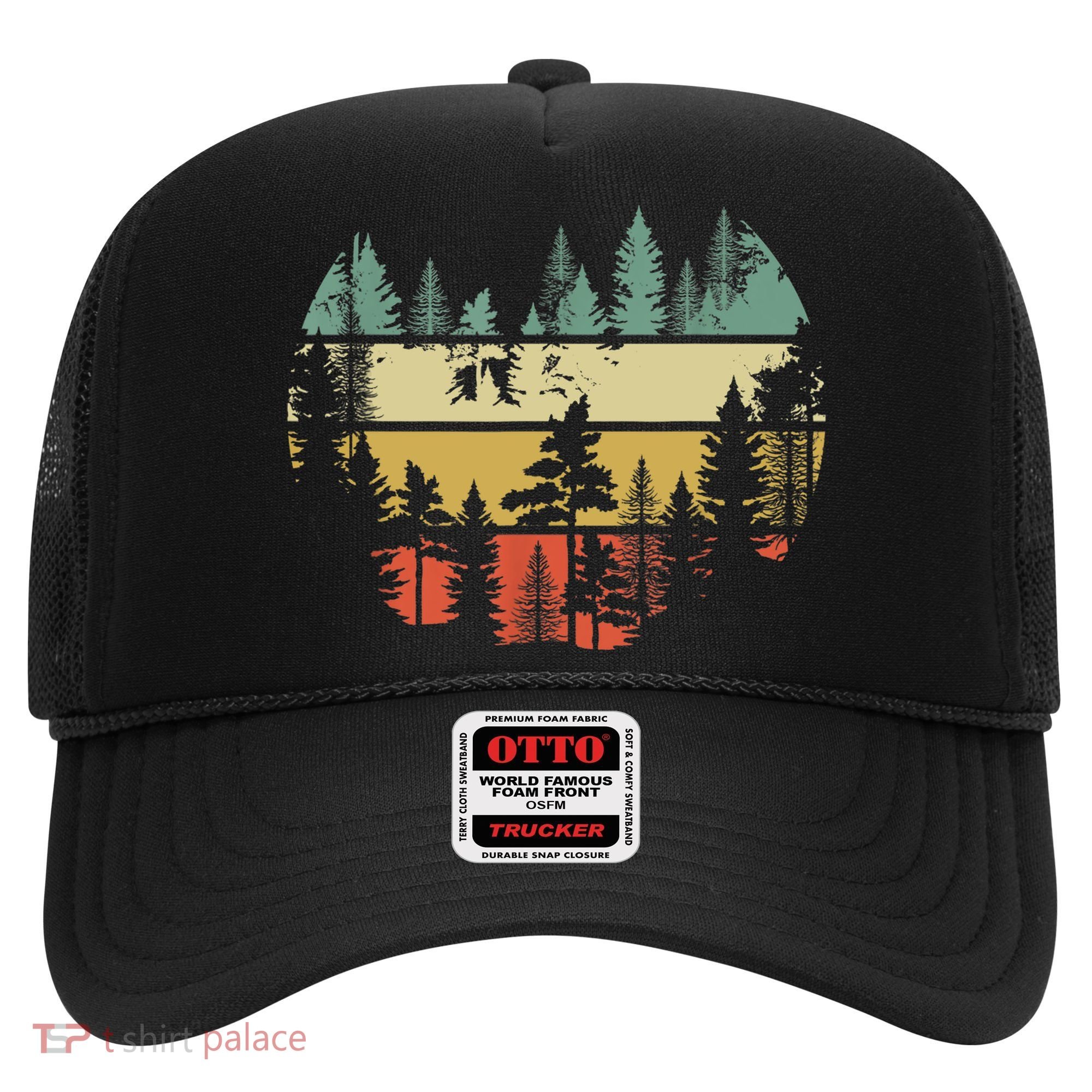 Trees Outdoors Nature Wildlife Retro Forest TShirt Hat