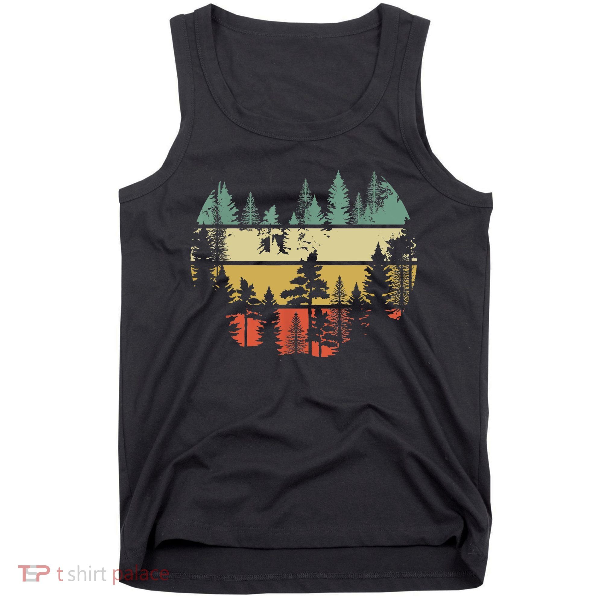 Trees Outdoors Nature Wildlife Retro Forest TShirt Tank Top