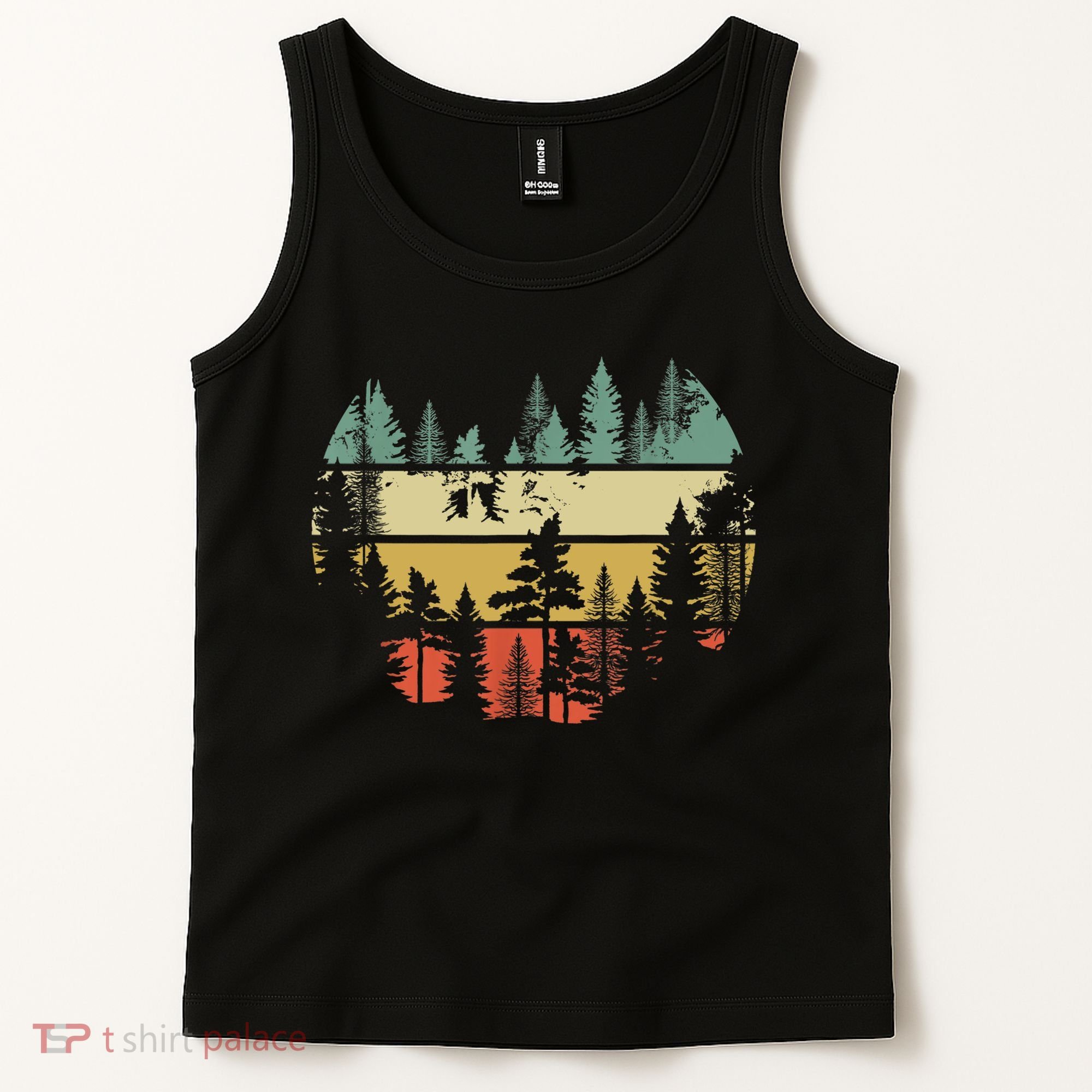 Trees Outdoors Nature Wildlife Retro Forest TShirt Tank Top