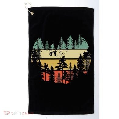 Trees Outdoors Nature Wildlife Retro Forest TShirt Golf Towel