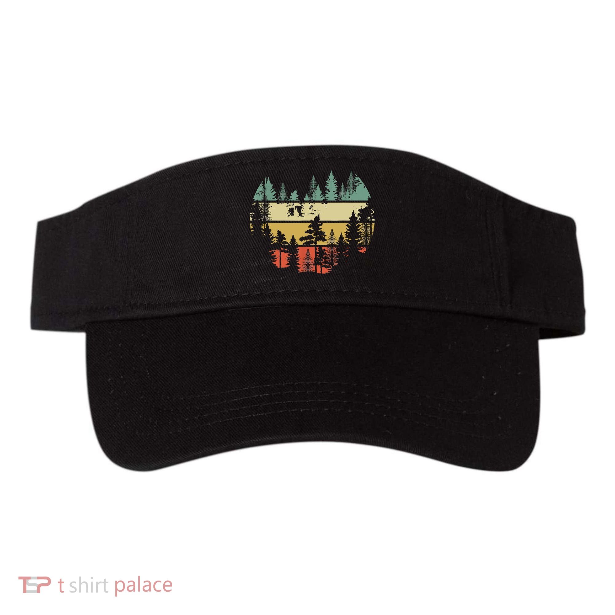Trees Outdoors Nature Wildlife Retro Forest TShirt Visor