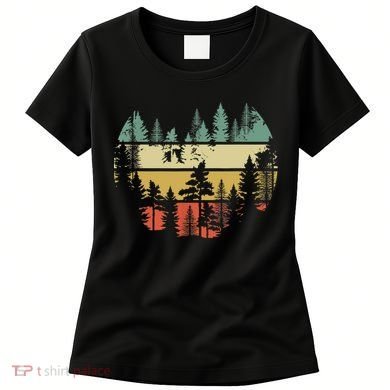 Trees Outdoors Nature Wildlife Retro Forest TShirt Women's T-Shirt