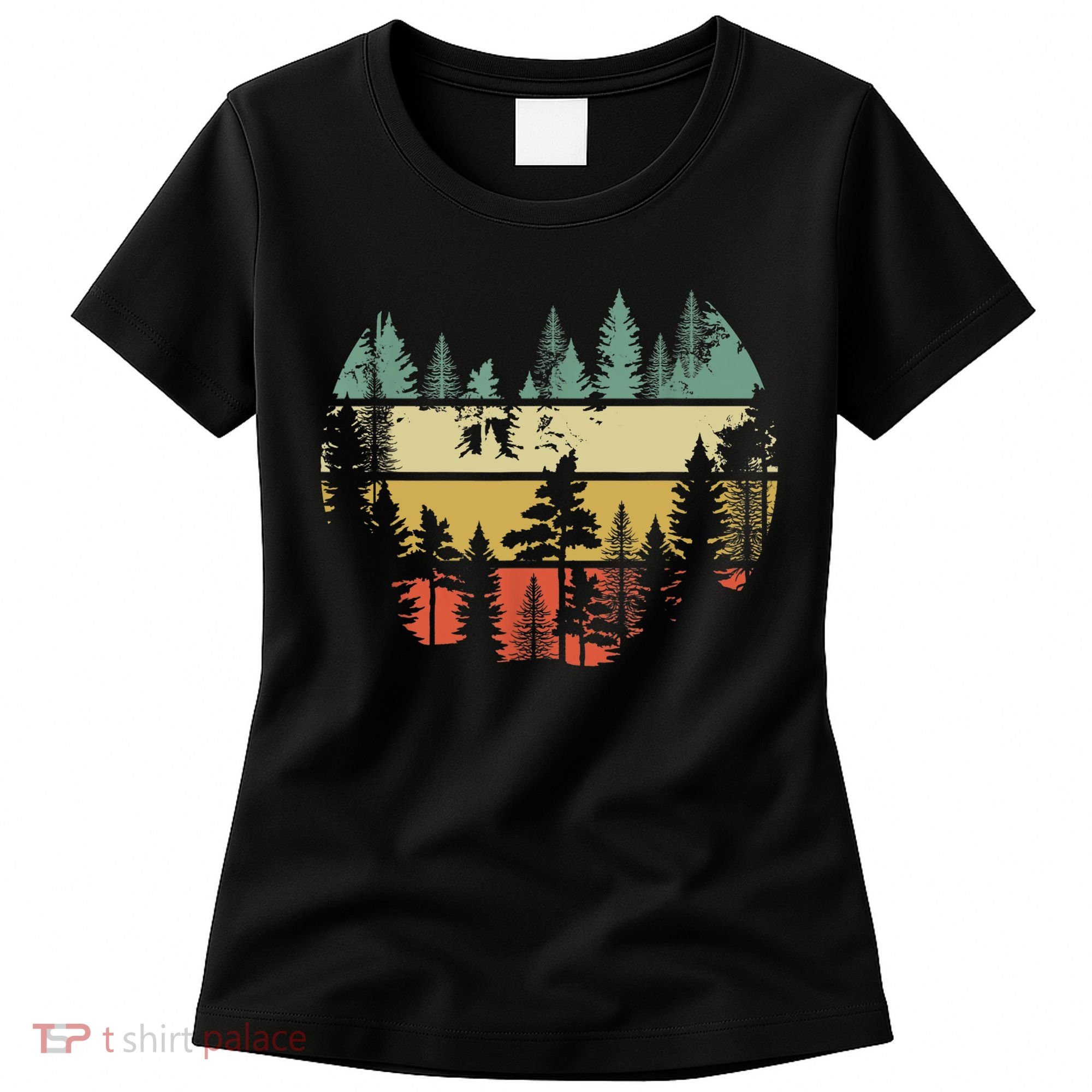 Trees Outdoors Nature Wildlife Retro Forest TShirt Women's T-Shirt