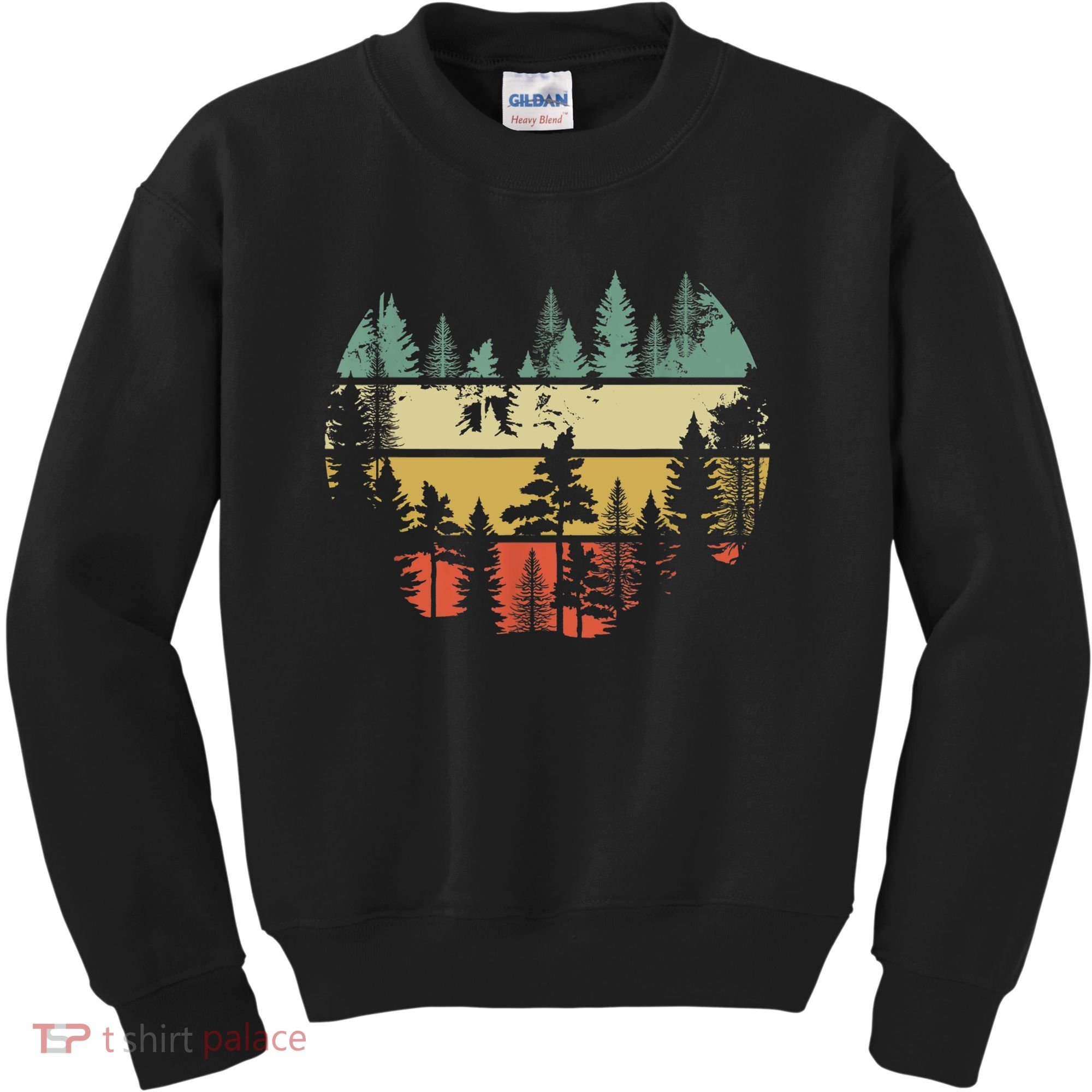 Trees Outdoors Nature Wildlife Retro Forest TShirt Kids Sweatshirt