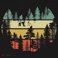 Trees Outdoors Nature Wildlife Retro Forest TShirt Kids Sweatshirt thumb 2