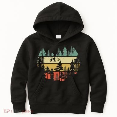Trees Outdoors Nature Wildlife Retro Forest TShirt Kids Hoodie