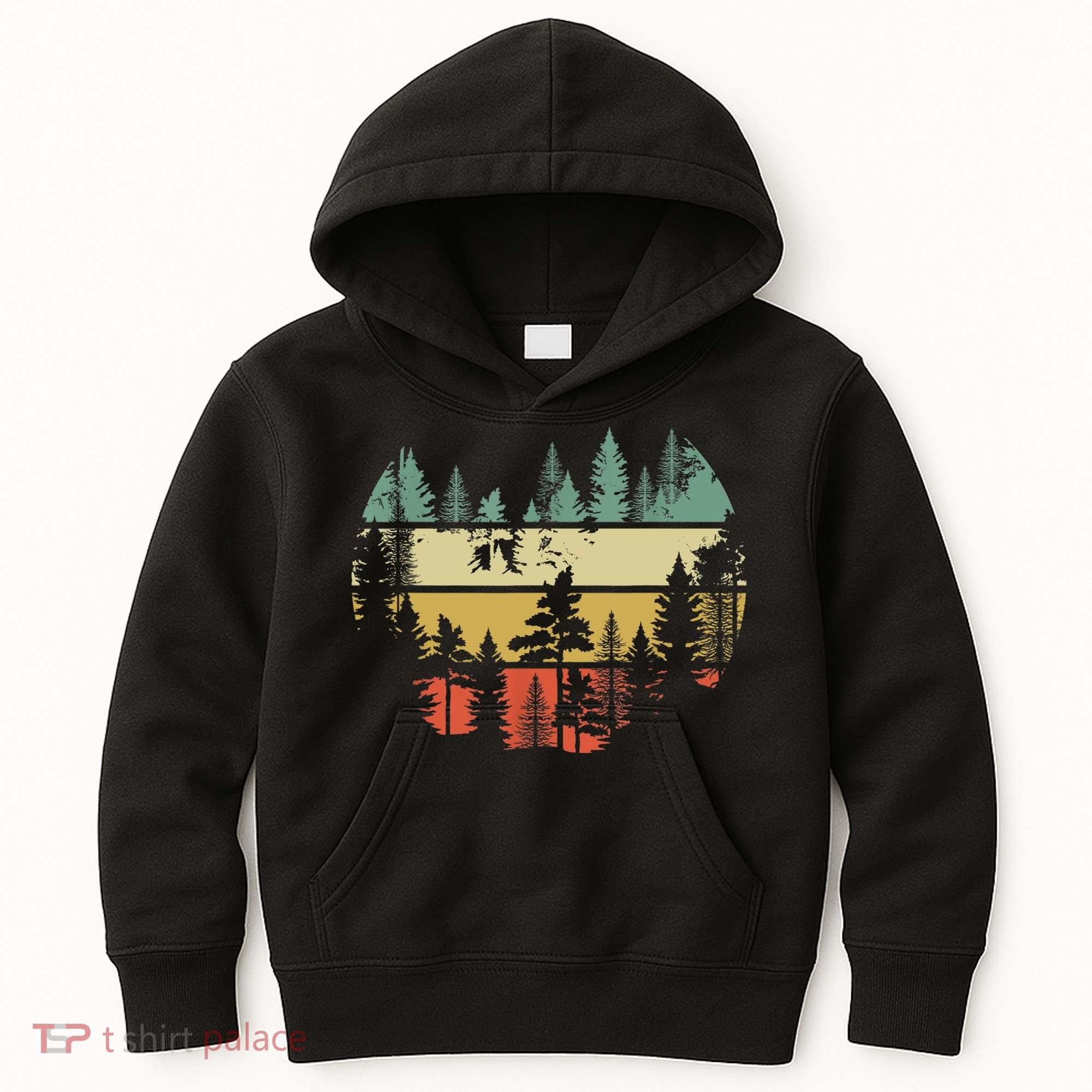 Trees Outdoors Nature Wildlife Retro Forest TShirt Kids Hoodie