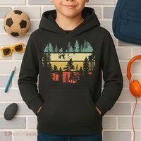 Trees Outdoors Nature Wildlife Retro Forest TShirt Kids Hoodie thumb 2
