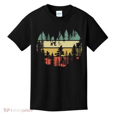 Trees Outdoors Nature Wildlife Retro Forest TShirt Kids T-Shirt