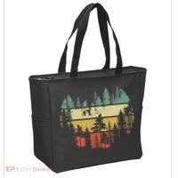 Trees Outdoors Nature Wildlife Retro Forest TShirt Tote Bag thumb 2