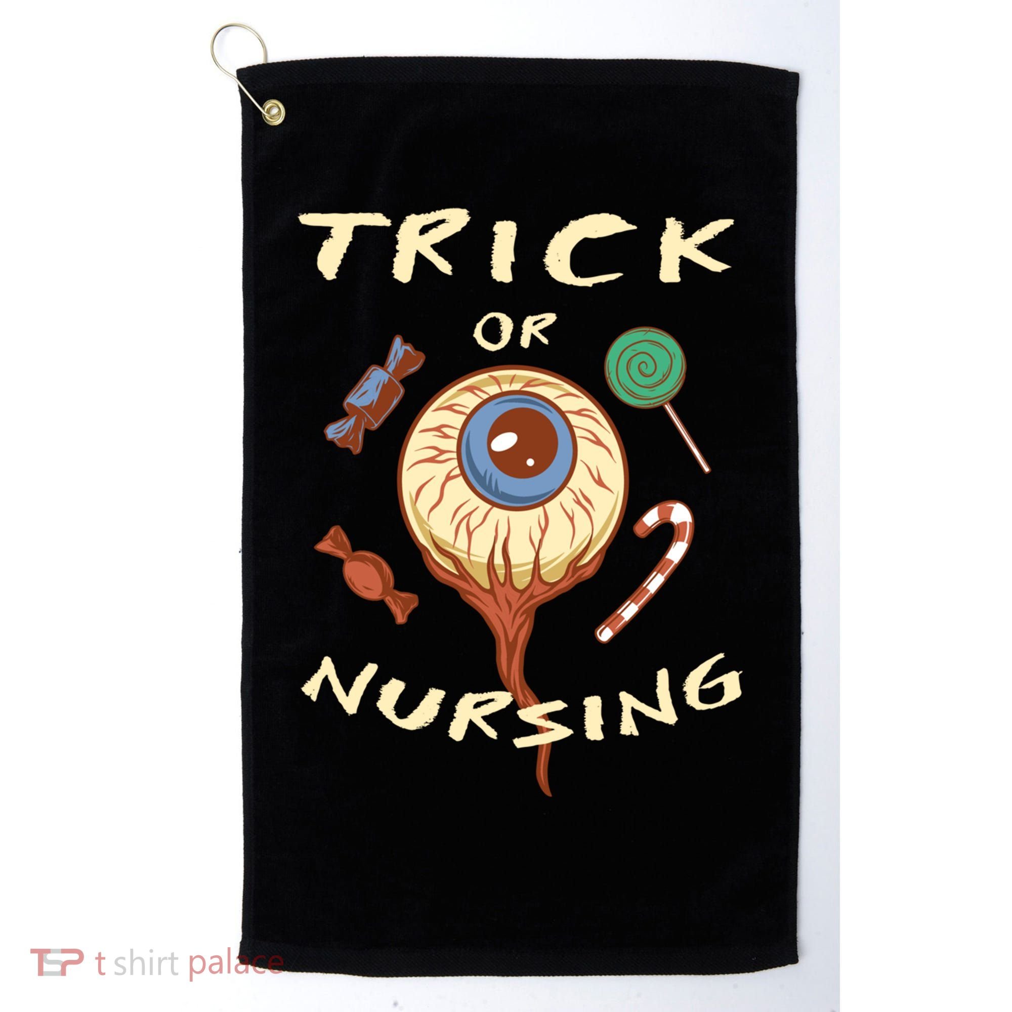 Trick Or Nursing Halloween Er Nurse Scary Emergency Nurse Gift Golf Towel