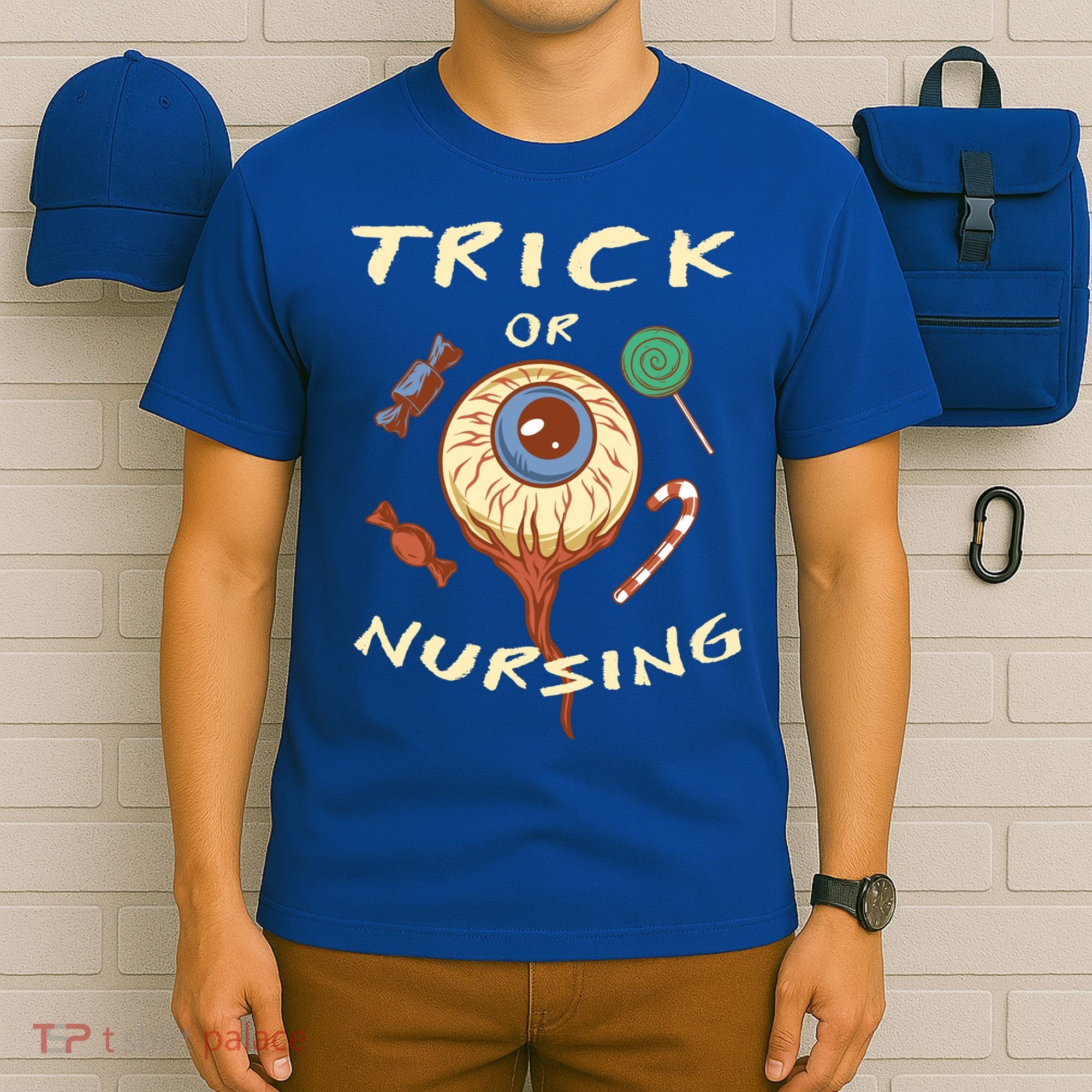 Trick Or Nursing Halloween Er Nurse Scary Emergency Nurse Gift T-Shirt