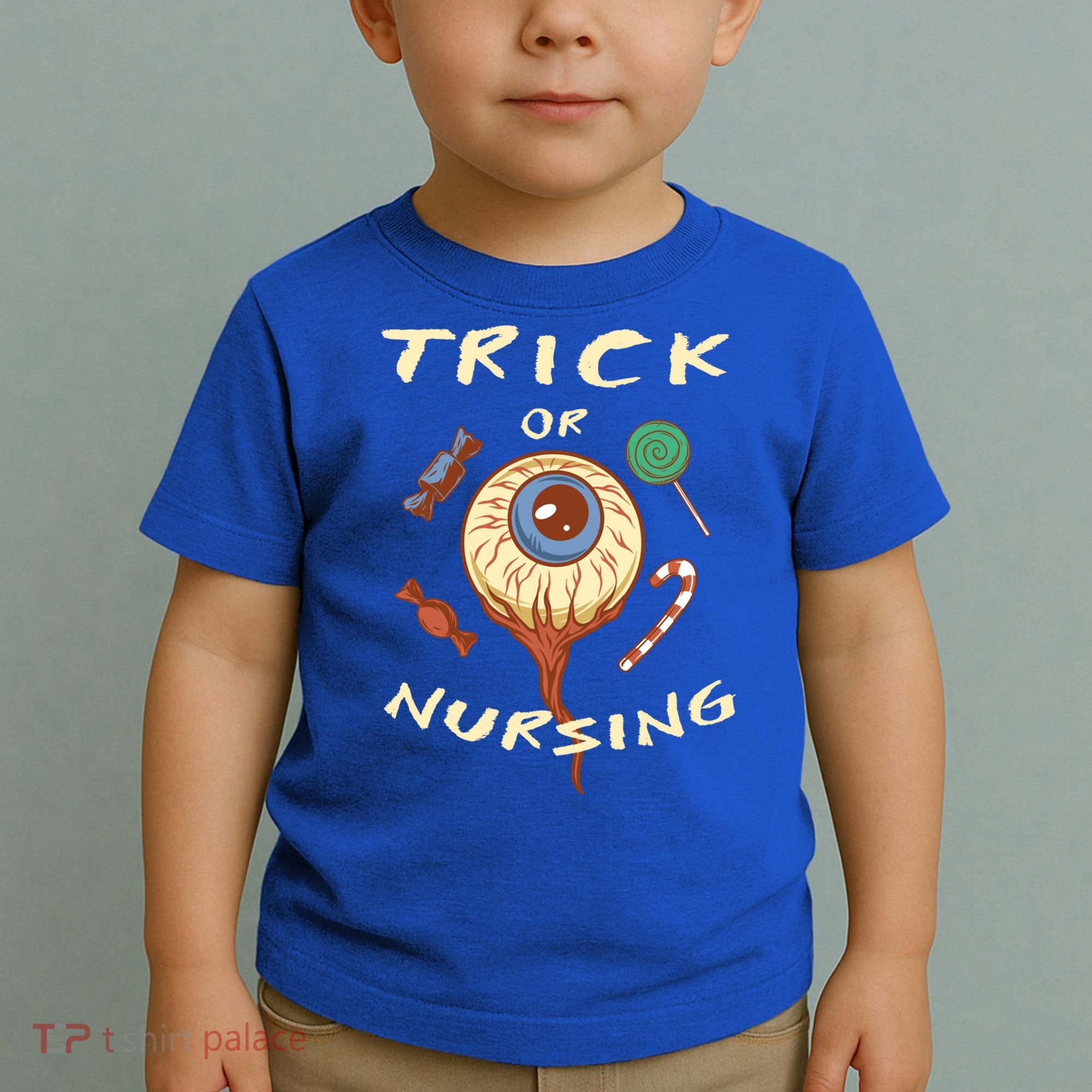 Trick Or Nursing Halloween Er Nurse Scary Emergency Nurse Gift Toddler T-Shirt