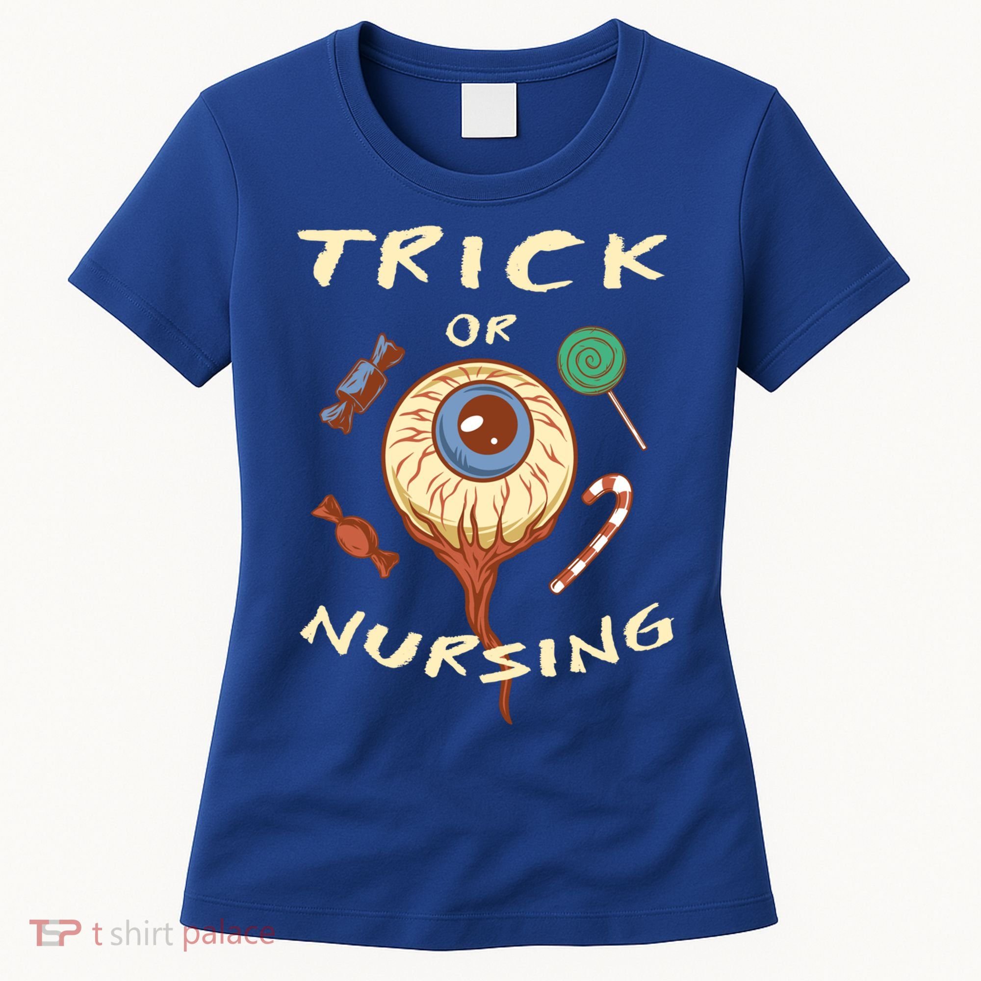 Trick Or Nursing Halloween Er Nurse Scary Emergency Nurse Gift Women's T-Shirt
