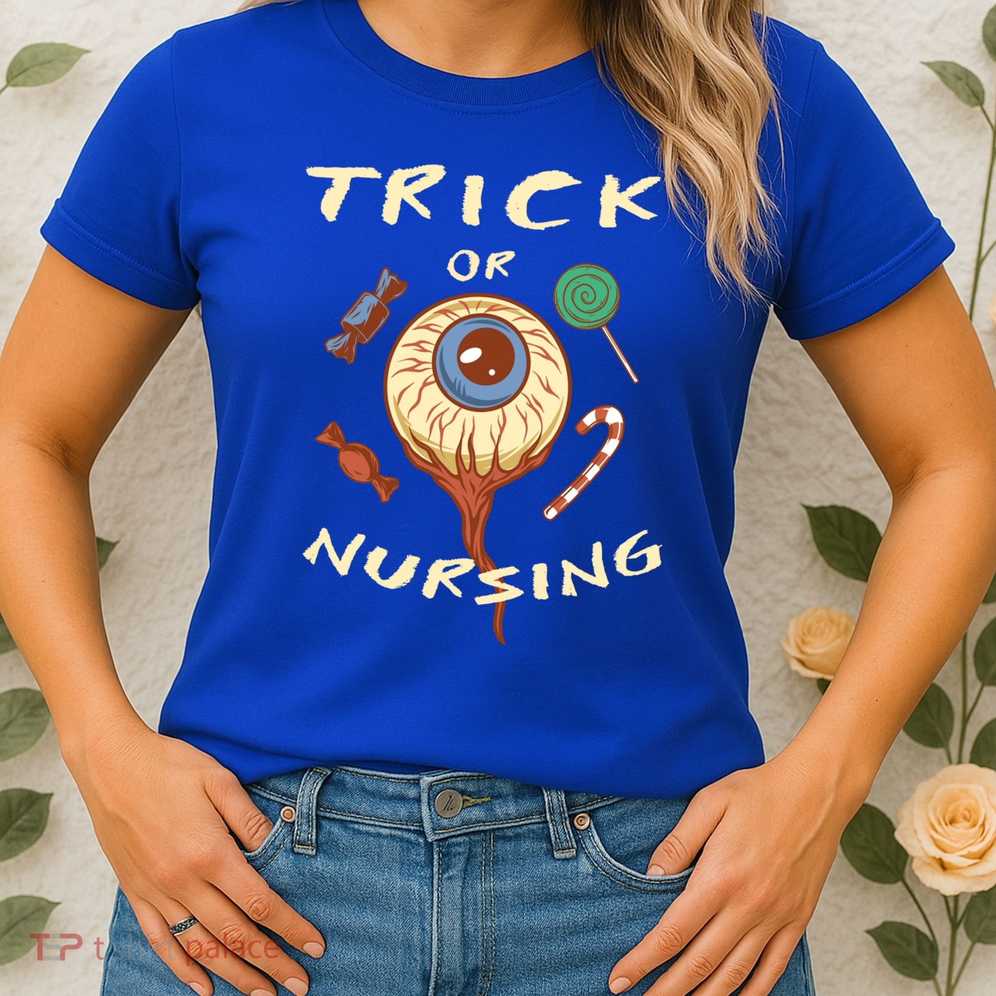 Trick Or Nursing Halloween Er Nurse Scary Emergency Nurse Gift Women's T-Shirt