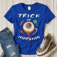 Trick Or Nursing Halloween Er Nurse Scary Emergency Nurse Gift Women's T-Shirt thumb 3