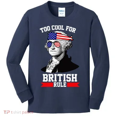 Too Cool For British Rule Kids Long Sleeve Shirt