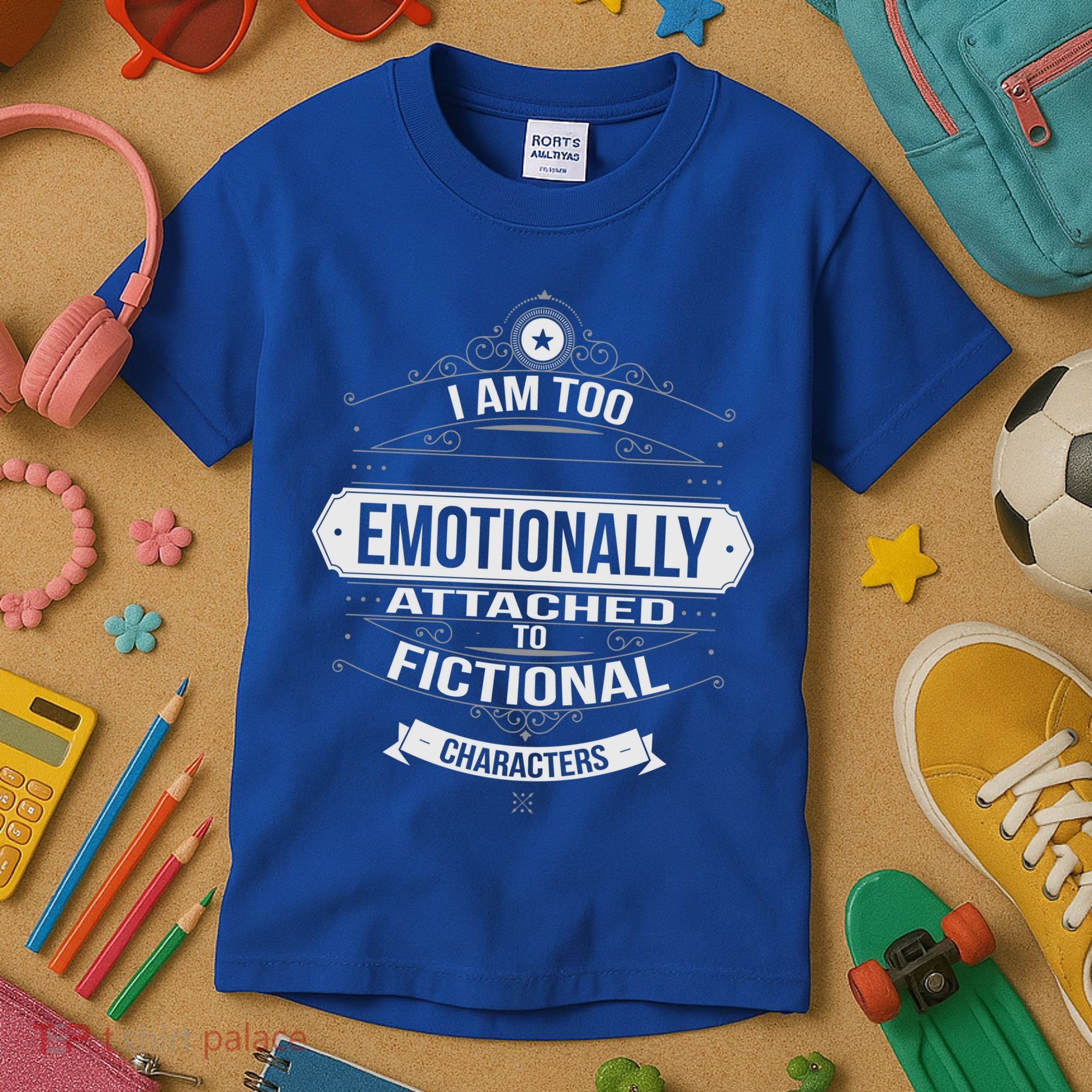 Too Emotionally Attached To Fictional Characters Kids T-Shirt