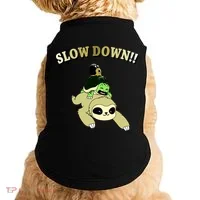 Too Fast Turtle Riding Sloth Doggie Tank thumb 0