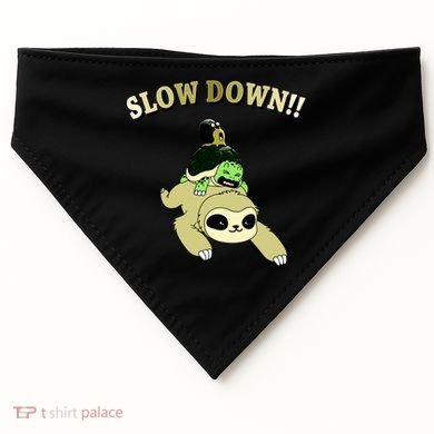 Too Fast Turtle Riding Sloth USA-Made Doggie Bandana