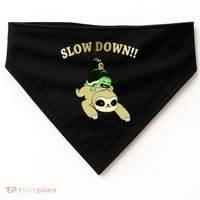 Too Fast Turtle Riding Sloth USA-Made Doggie Bandana thumb 0
