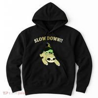 Too Fast Turtle Riding Sloth Hoodie thumb 0