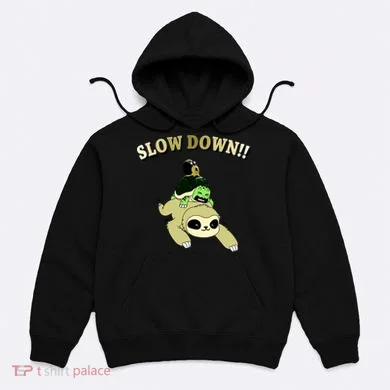 Too Fast Turtle Riding Sloth Hoodie